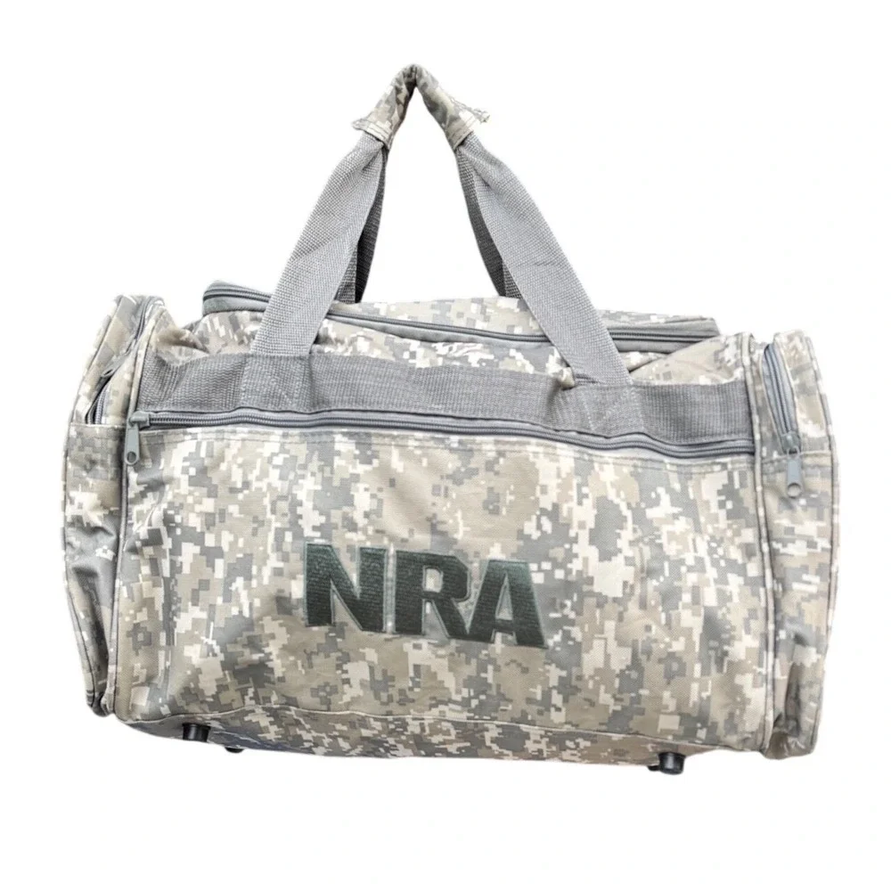 NRA Digital Camo Tactical Duffle Bag Gray ACU Military Style‎ Travel Range Bag